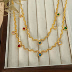 JEWELRY XL48-51 Fashion Wave Tassel Flower Necklace Colorful Zirconia Collarbone Necklace for Women My Store