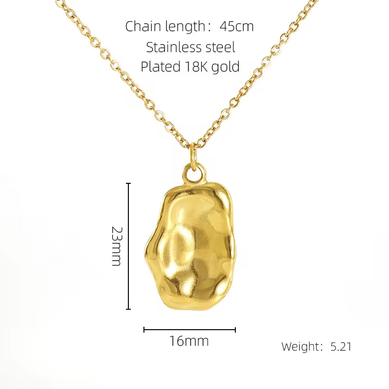 Vintage 18K Gold Necklace Fashion Stainless Steel Choker Necklace Trendy Shell Rose Pendant Necklace for Women My Store