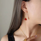 Designer Custom Vintage Fashion 18K Gold Plated Stainless Steel Hook Triangle Crystal Drop Earrings Women My Store