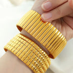 JEWELRY SZ56-7 the Newest Stainless Steel Stretch Band Stretch Band Rally Bracelet Wide Bracelet 18K Gold Plated My Store
