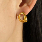 JEWELRY EH79 Korean Version of the Bear Footprint Earrings Stainless Steel Simple Earrings for Women My Store