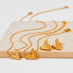 Vacuum Plating Letter V Stud Earrings Chic No Fade V Shape Stainless Steel Earrings for Women Girls My Store