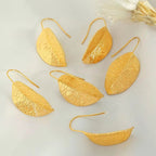 JEWELRY EH96 Fashion Stainless Steel Leaf Earrings Niche Vintage Gold Leaf Earrings My Store