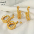 JEWELRY EH195 Korean Version of the Earrings Temperament Small Snake Hundred with Earrings Simple Gold-Plated 18K My Store