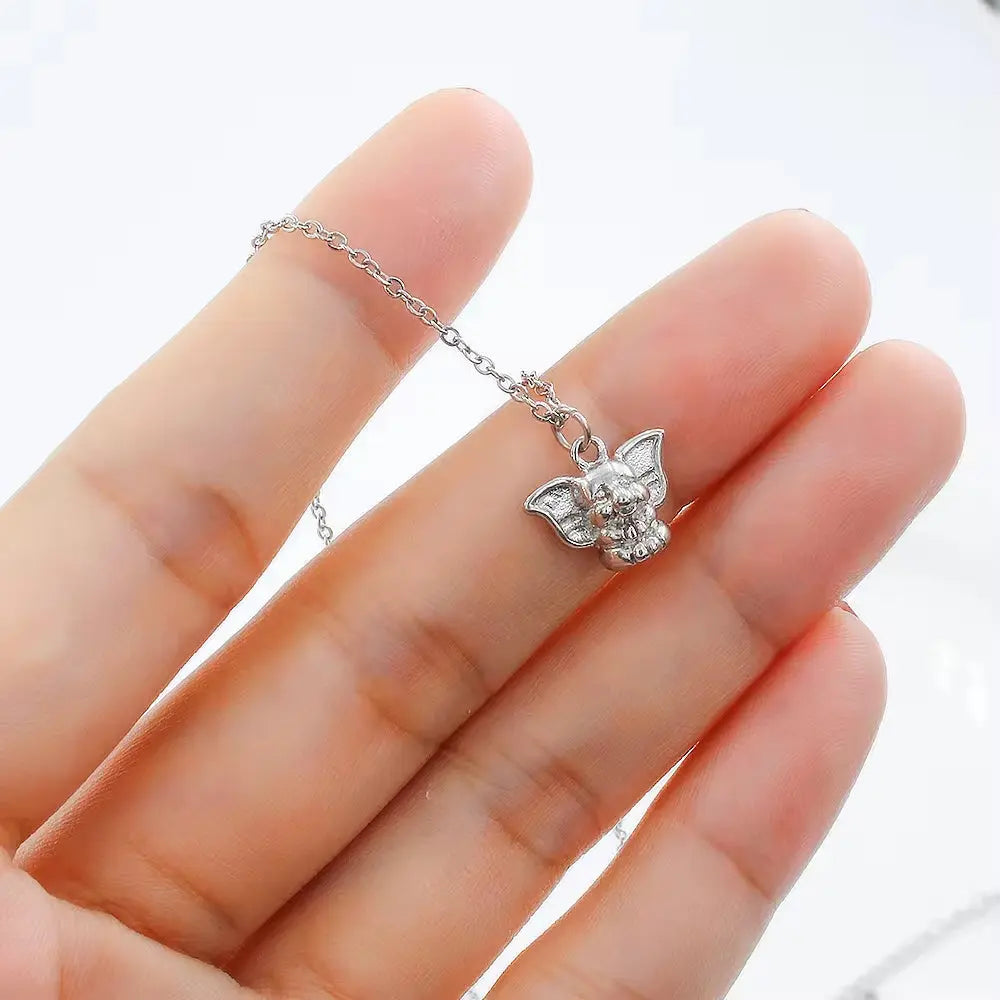 Dumbo Elephant Shape Pendant Necklace Gold Chain Jewelry Locker Choker Accessories Chic Trendy Style Necklace EvryJewels.us