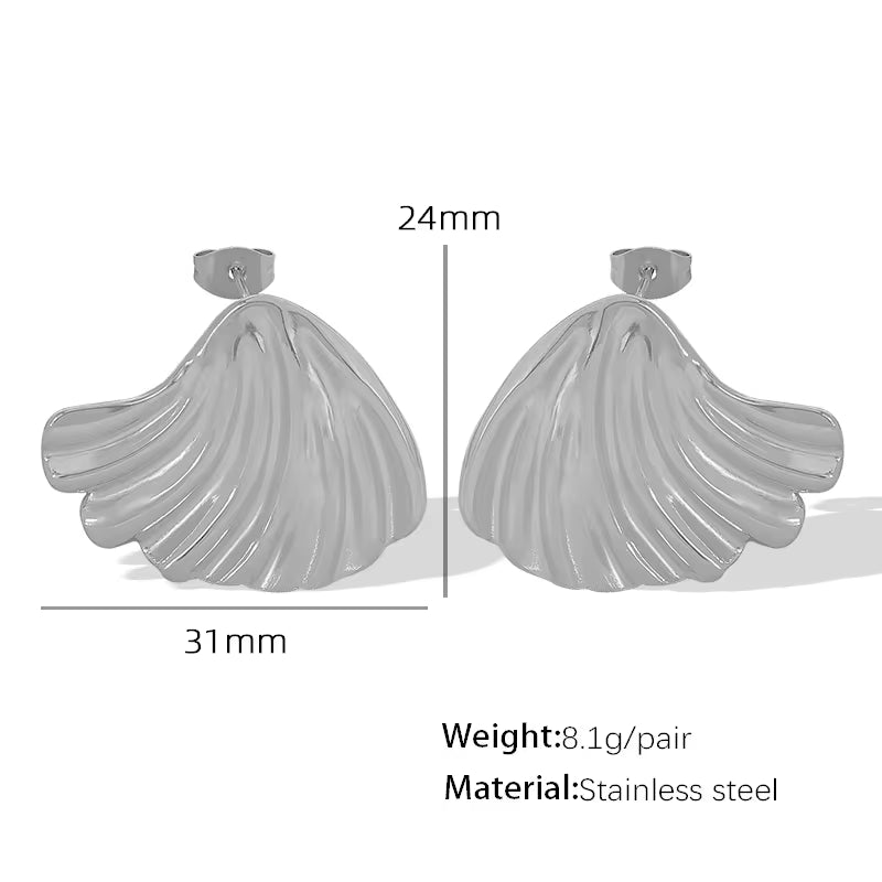 JEWELRY EH169 Fashion Simple Earrings Gold Wave Earrings Personality Exaggerated Temperament Earrings My Store