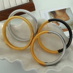JEWELRY SZ12 Fashion Wide Face Colorblock Bangles Stretchy Snake Bone Hip Hop Style Bangles My Store