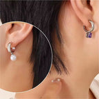 18K Gold Plated Stylish Charm Aretes Jewelry Stainless Steel Geometric Drop Pearl Zircon Studs Earrings Orecchino My Store