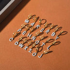 26 English Letters Diamond Earring Personalized Initial Earrings for Girls Brass Plated 18K Real Gold round Ear Clip Jewelry My Store