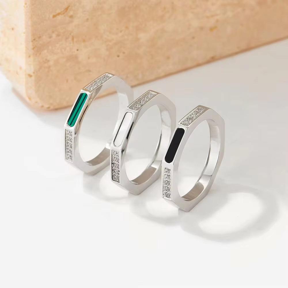 Clear Jewelry Diamond Cz 18K Gold Plated Luxury Shell Ring for Woman Zircon Ring My Store