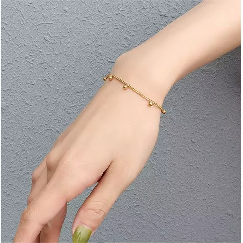 18K Gold Plated Stainless Steel Jewelry Charm Gold Bracelet for Women Ladies My Store