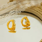 JEWELRY EH79 Korean Version of the Bear Footprint Earrings Stainless Steel Simple Earrings for Women My Store