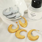 JEWELRY EH183 18K Gold Plated Oval Geometric Earrings Fashionable Temperament Women'S C-Shaped Earrings My Store