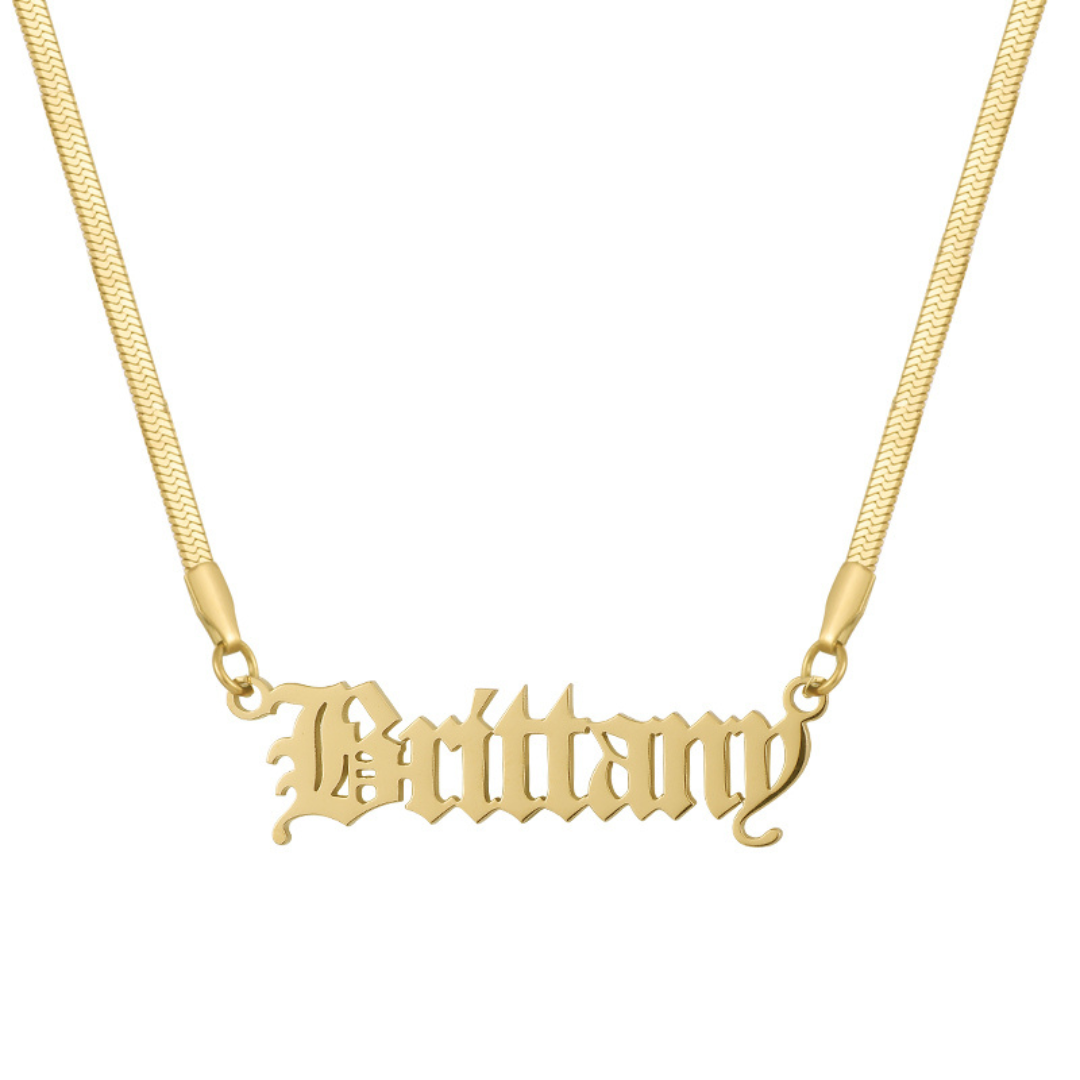 Custom/Personalized Herringbone Nameplate Necklace Lee