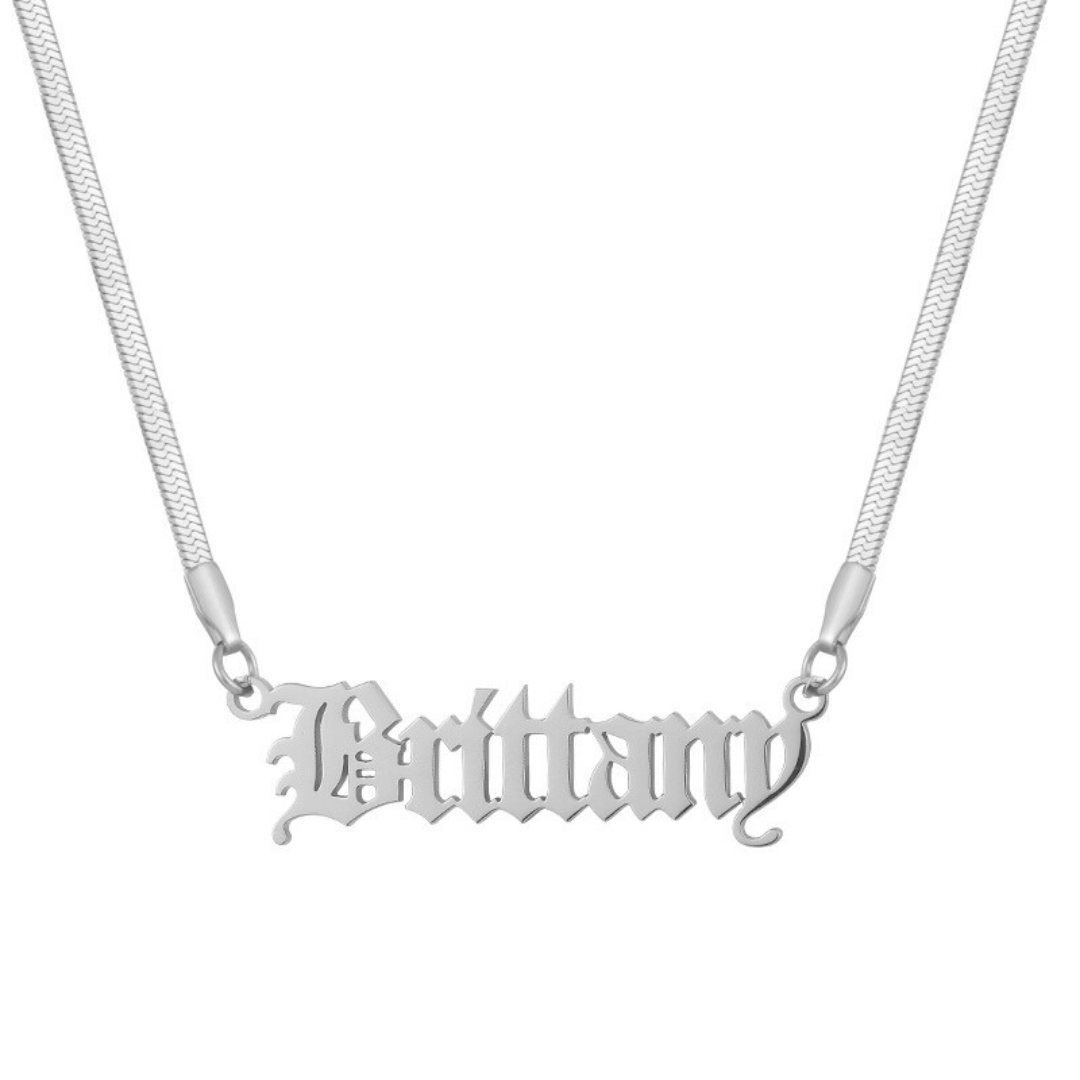 Custom/Personalized Herringbone Nameplate Necklace Lee