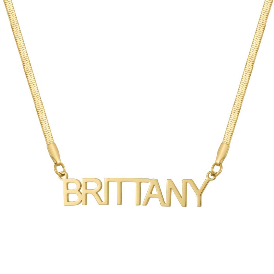 Custom/Personalized Herringbone Nameplate Necklace Lee