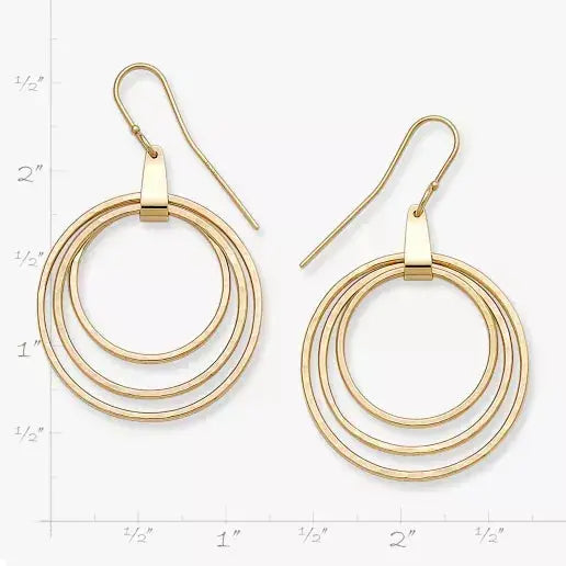Three Hammered Circles Dangle Earrings James Avery