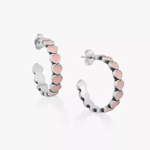 Enamel Connected Hearts Hoops James Avery