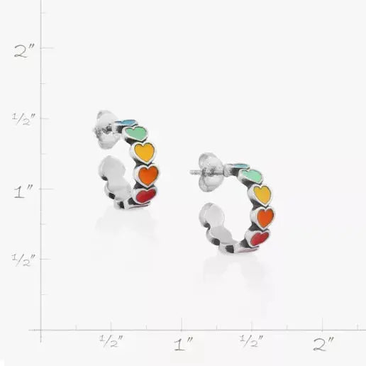 Enamel Connected Hearts Hoops James Avery