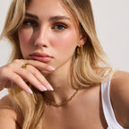 Rounded Square Hoop Earrings Angel