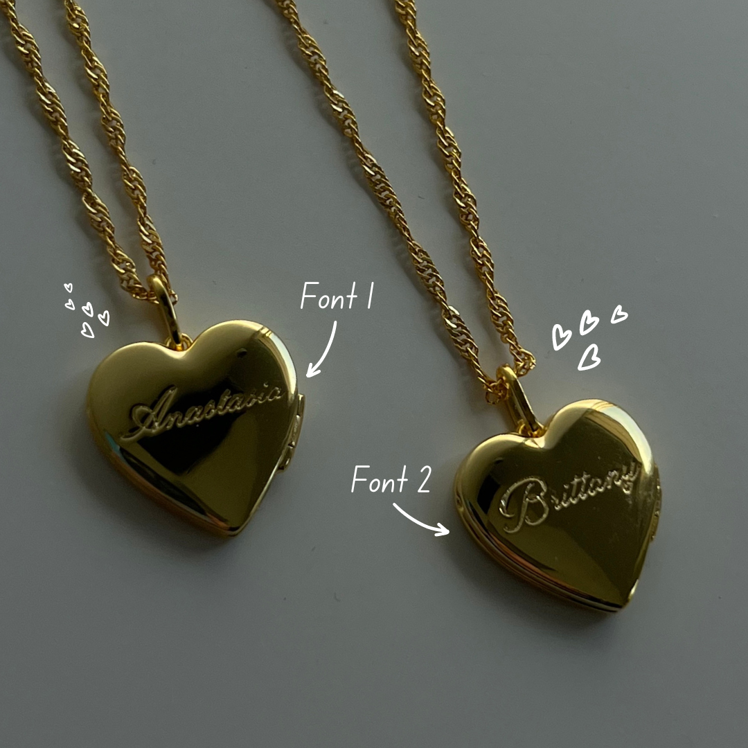 Custom/Personalized Heart Locket Necklace Lee