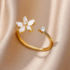 Cubic Zircon Flower Ring Evry Jewelz