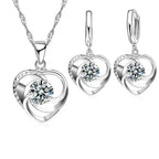 Diamond Heart Necklace & Earring Evry Jewelz