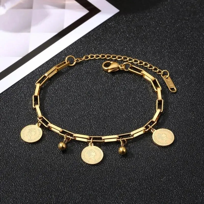 Hip Hop Round Coins Bracelet Evry Jewelz