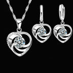 Diamond Heart Necklace & Earring Evry Jewelz