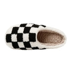 Retro Checkered Plush Slippers Evry Jewelz