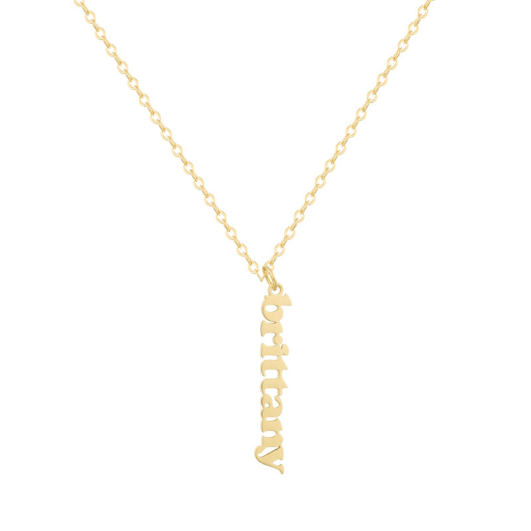 Custom/Personalized Mini Vertical Charm Nameplate Necklace Lee