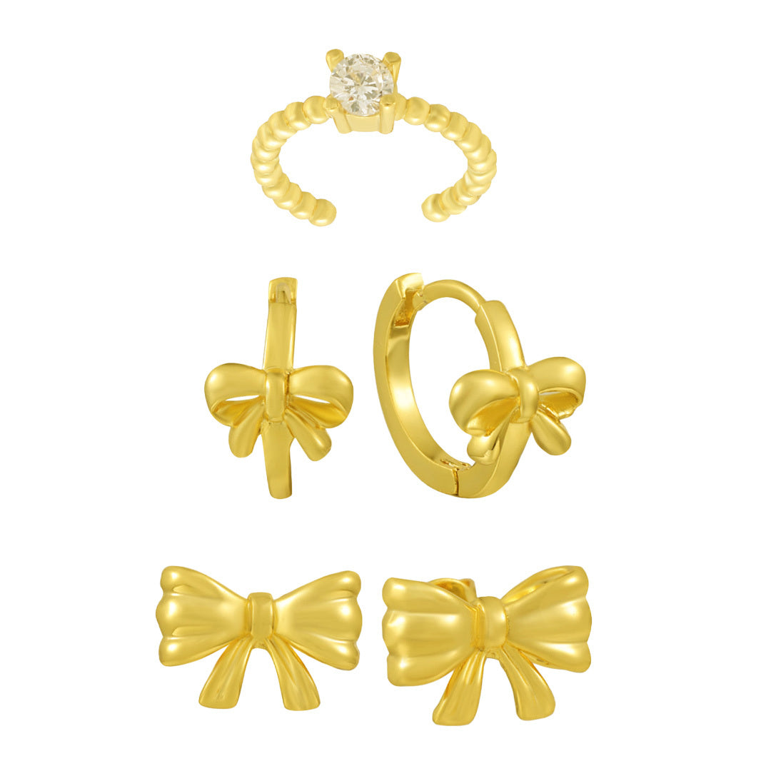 Ribbon Club Bundle: 3 Piece Earring and Cuff Bundle Lee